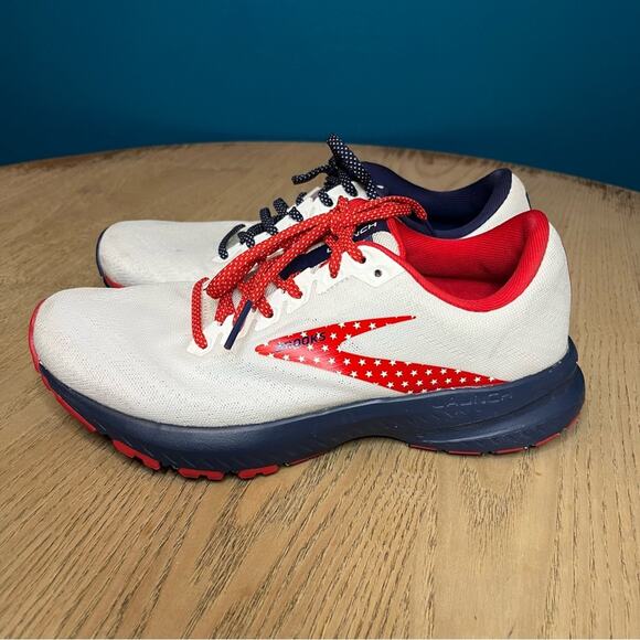 Brooks Running Women's Launch 7 Run USA Stars Stripes Navy Red Sneaker Size 7.5 - Picture 6 of 10